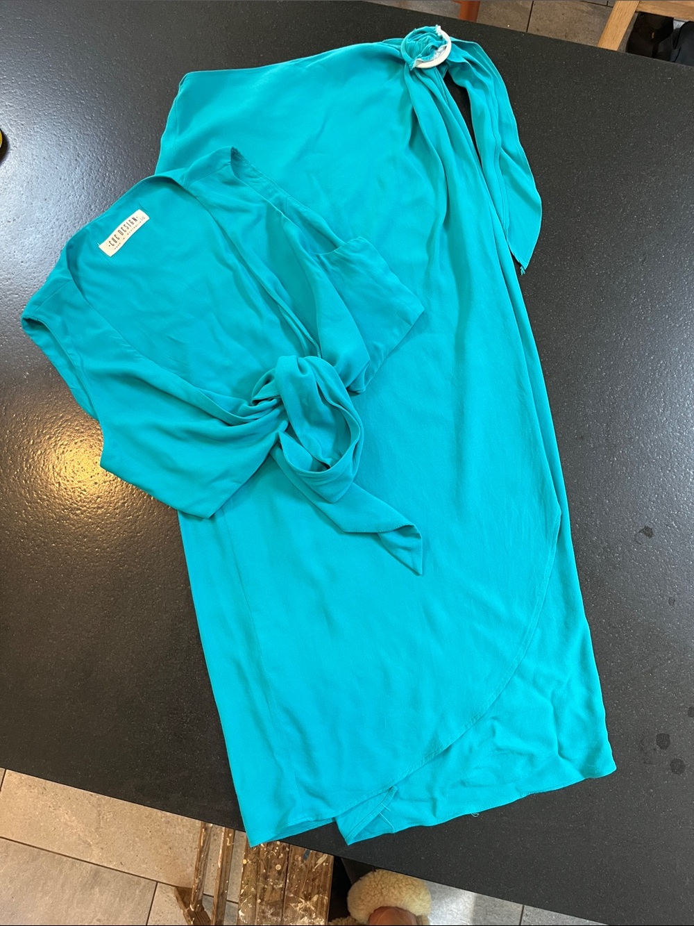 Cue Teal Wrap-Style Skirt Set with Side Ring Detail
